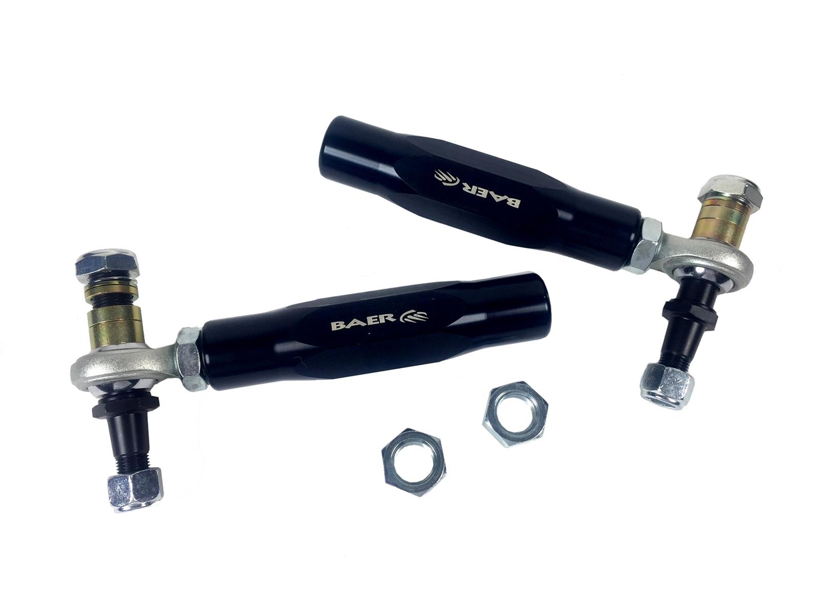 Baer Brakes Tracker Tie Rod Ends 3261006 Bump Steer Adjusters, Aluminum Sleeve, Black, Adjustable, Ford, Kit