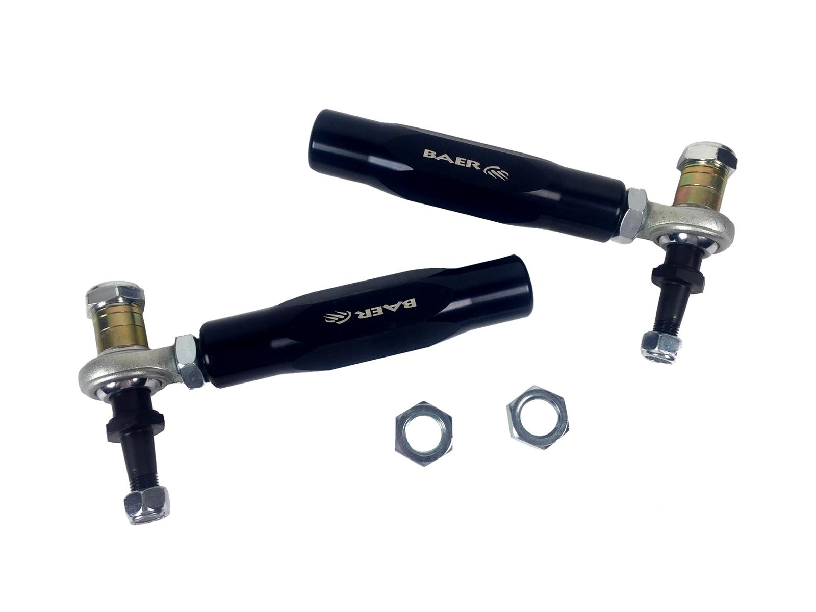 Baer Brakes Tracker Tie Rod Ends 3301002 Bump Steer Adjusters, Aluminum Sleeve, Black, Adjustable, GM, Kit