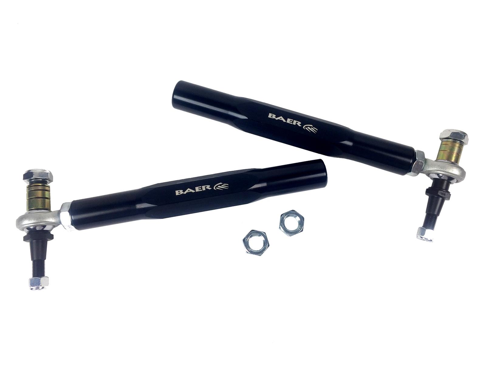 Baer Brakes Tracker Tie Rod Ends 3301016 Bump Steer Adjusters, Aluminum Sleeve, Black, Adjustable, GM, Kit