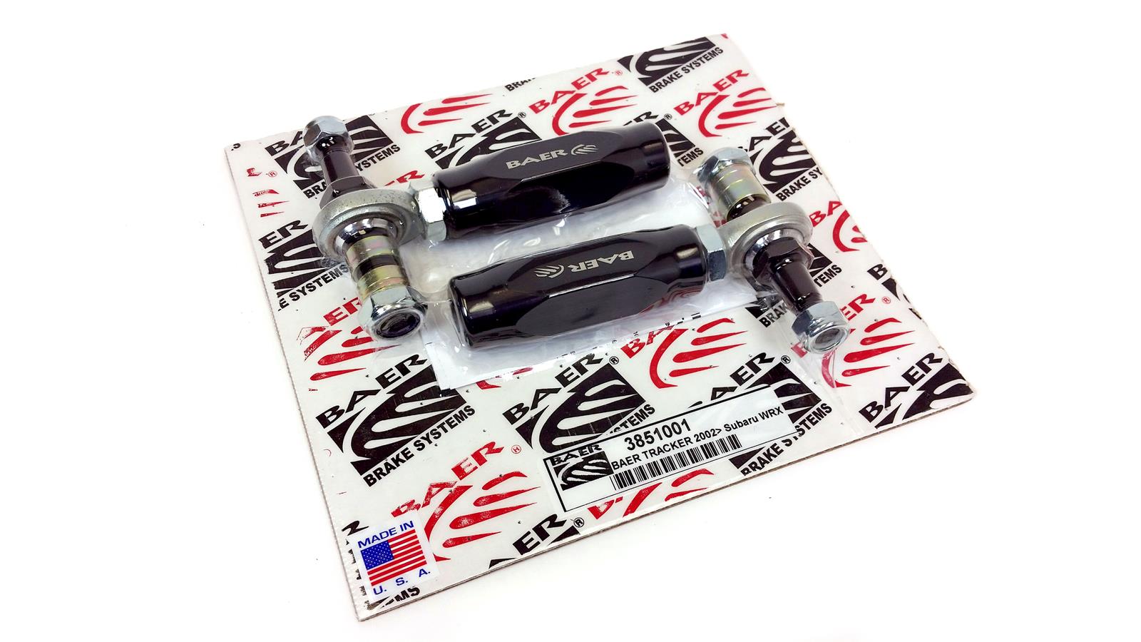 Baer Brakes Tracker Tie Rod Ends 3851001 Bump Steer Adjusters, Aluminum Sleeve, Black, Adjustable, Subaru, Kit