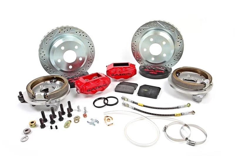 Baer Brakes SS4 Disc Brake Systems 4262256B Kit, System with Park Brake, Rear, Cross-drilled/Slotted Rotors, 4-piston Black Powdercoated Calipers, Ford, 8.8 in., Kit thumbnail 2
