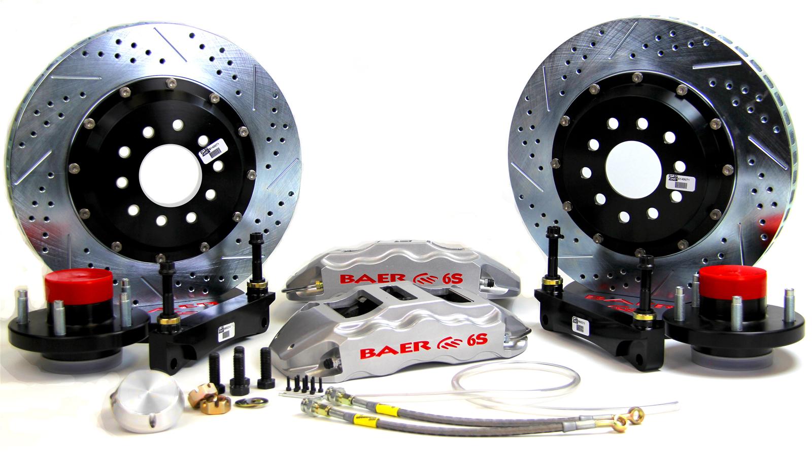 Baer Brakes Extreme Brake Systems 4261049S Disc Kits, Systems, Front, Cross-drilled/Slotted Rotors, 6-piston Silver Powdercoated Calipers, Ford, Kit