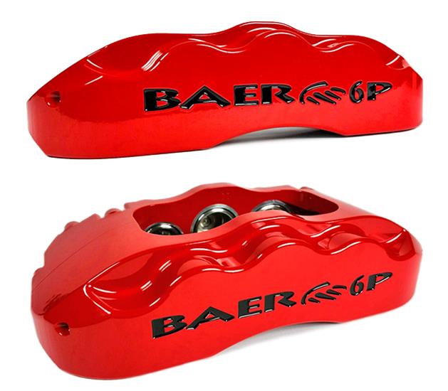 Baer Brakes Claw Pro+ Disc Brake Systems 4262237R Kit, Pro+, Rear, Cross-drilled/Slotted Rotors, 6-piston Red Powdercoated Calipers, Ford, Kit thumbnail 3