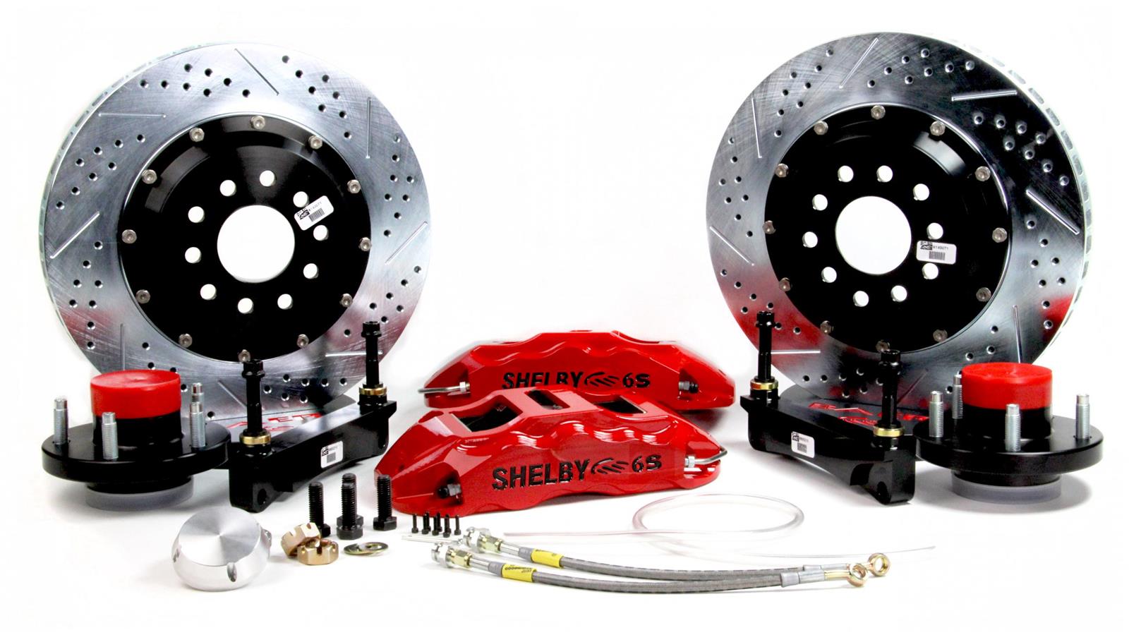Baer Brakes Claw Extreme+ Disc Brake Systems 4261139R Kit, Extreme+, Front, Cross-drilled/Slotted Rotors, 6-piston Red Powdercoated Calipers, Ford, Mercury, Kit