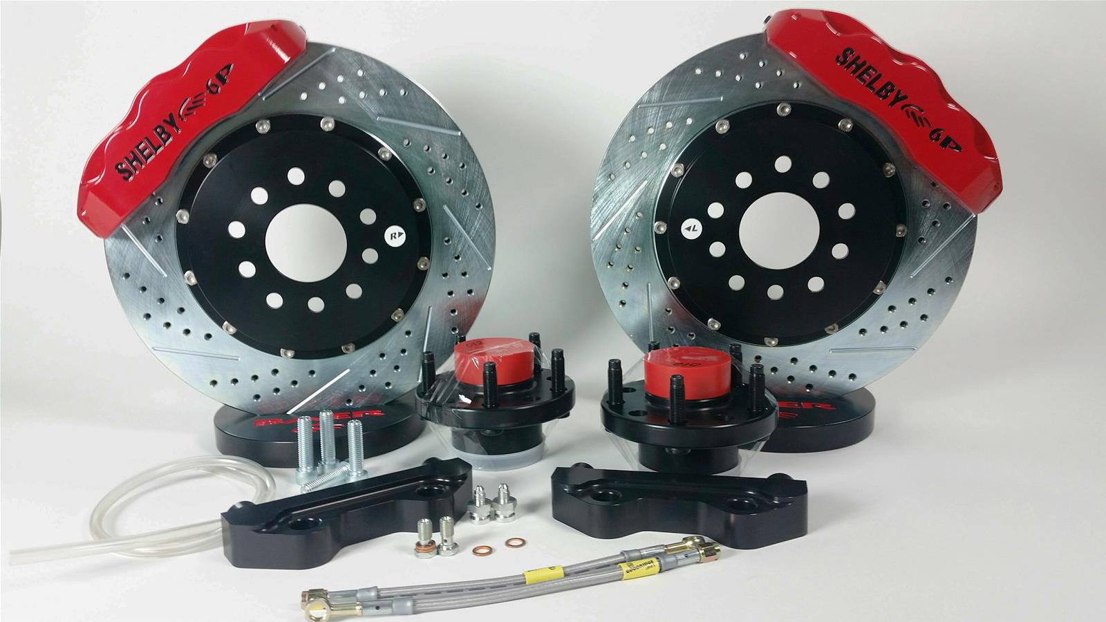 Baer Brakes Claw Pro+ Disc Brake Systems 4261244R Kits, Pro Plus Systems, Front, Cross-drilled/Slotted Rotors, 6-piston Red Powdercoated Calipers, Ford, Mercury, Kit thumbnail 2
