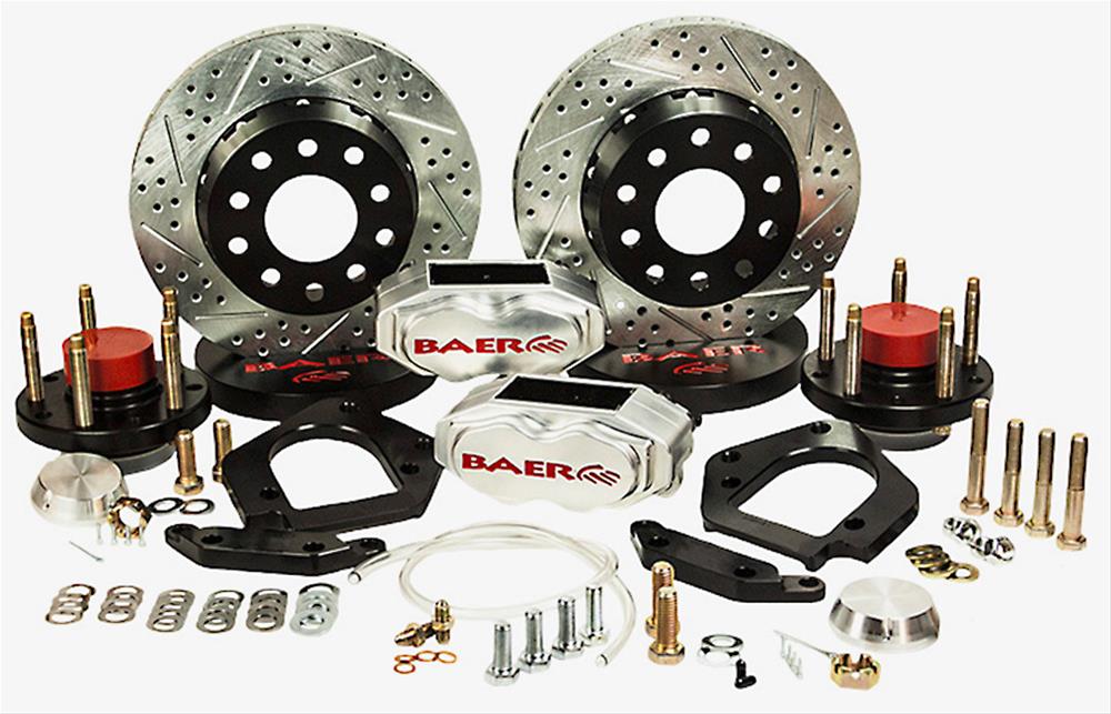 Baer Brakes SS4+ Disc Brake Systems 4261375C Kits, SS4 Plus Systems, Front, Cross-drilled/Slotted Rotors, 4-piston Clear Powdercoated Calipers, Ford, Kit