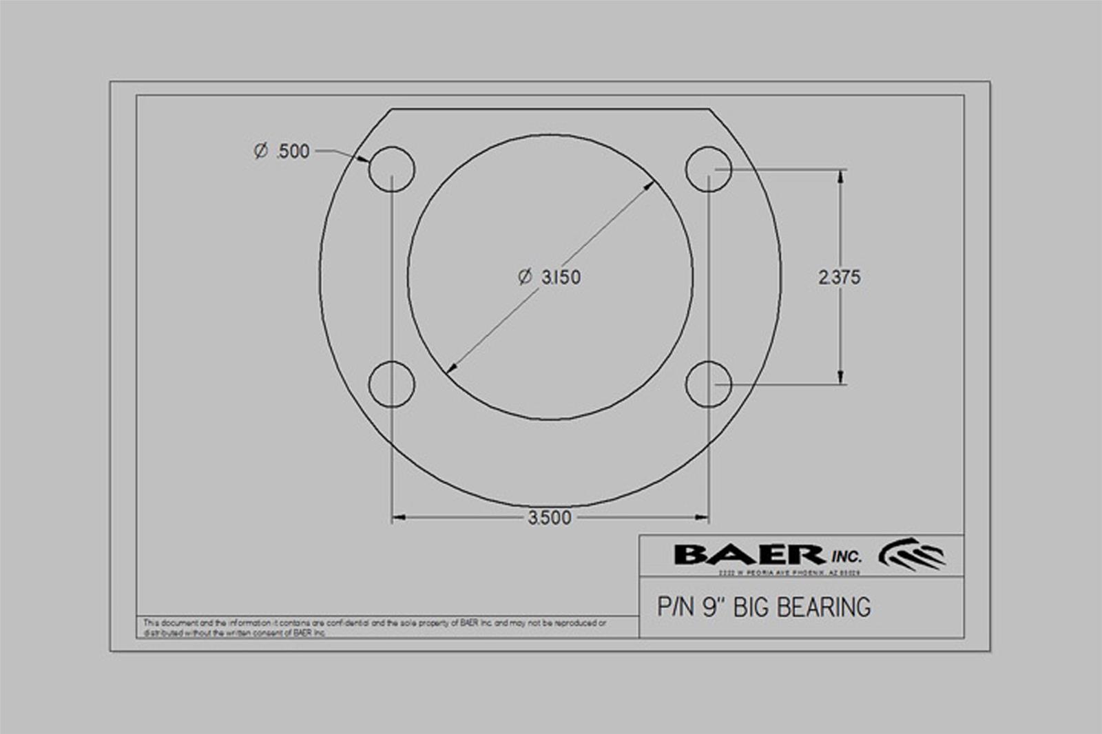 Baer Brakes Iron-Sport Disc Brake Kits 4262107 Brakes, Iron-Sport, Rear, Cross-Drilled/Slotted Rotors, One-Piston Calipers, Ford, 9 in. Big Flange, Kit thumbnail 5