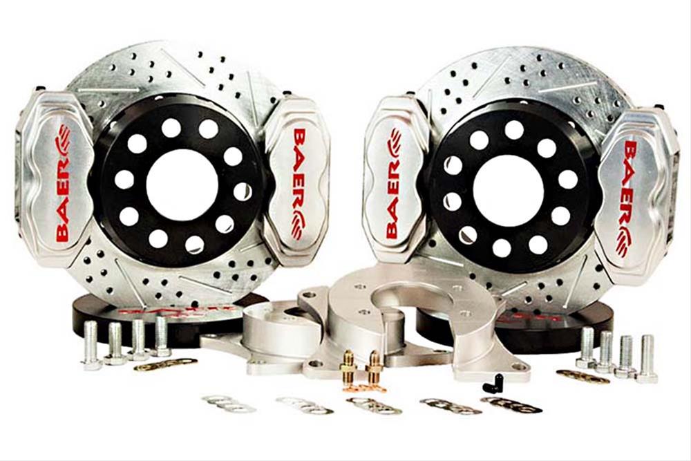 Baer Brakes SS4+ Deep Stage Dual Staging Disc Brake Kits 4262684C Kit, Staging, Rear, 4-Piston Caliper, Clear Powdercoated, Drilled/Slotted, Ford 8.8, Kit