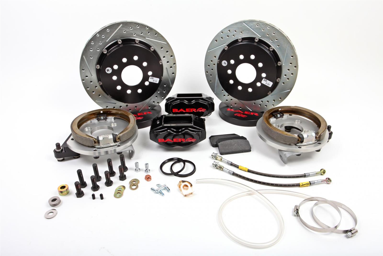 Baer Brakes SS4+ Disc Brake Systems 4262696B Kit, SS4+, Rear, Cross-drilled/Slotted Rotors, 4-piston Black Powdercoated Calipers, Lincoln, Kit thumbnail 2