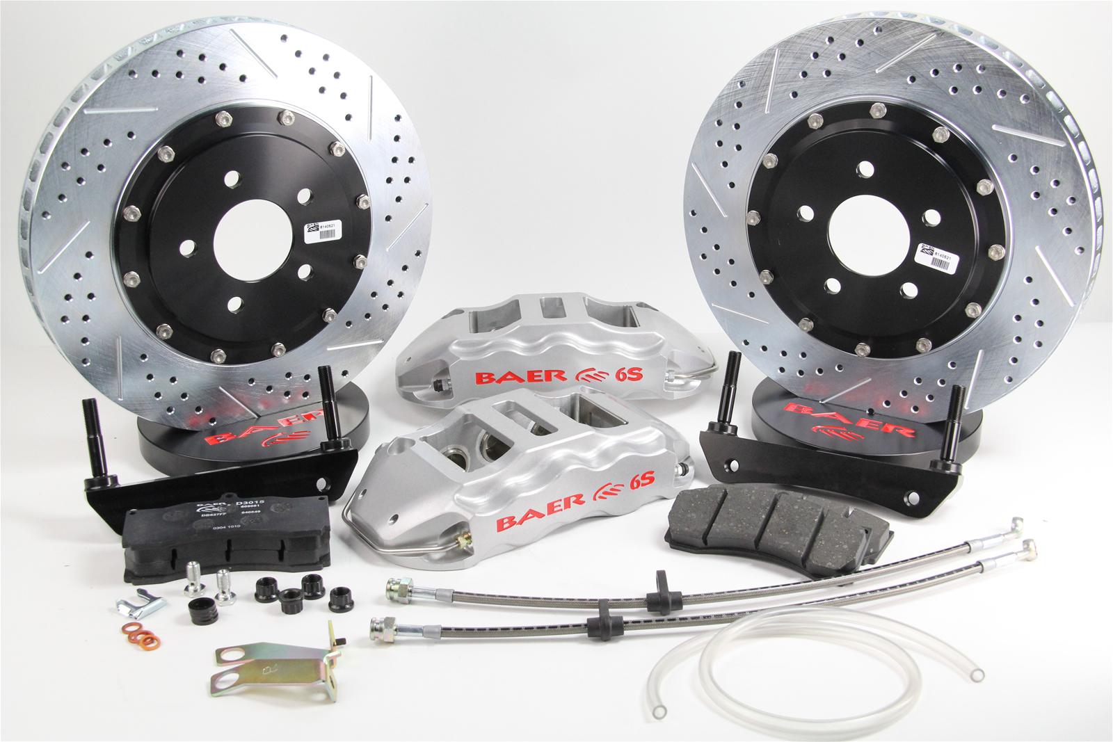 Baer Brakes Claw Extreme+ Disc Brake Systems 4301019S Brakes, Extreme-Plus, Front, Cross-Drilled/Slotted Rotors, 6-Piston Calipers, Black, Chevy, GMC, Pickup, Kit