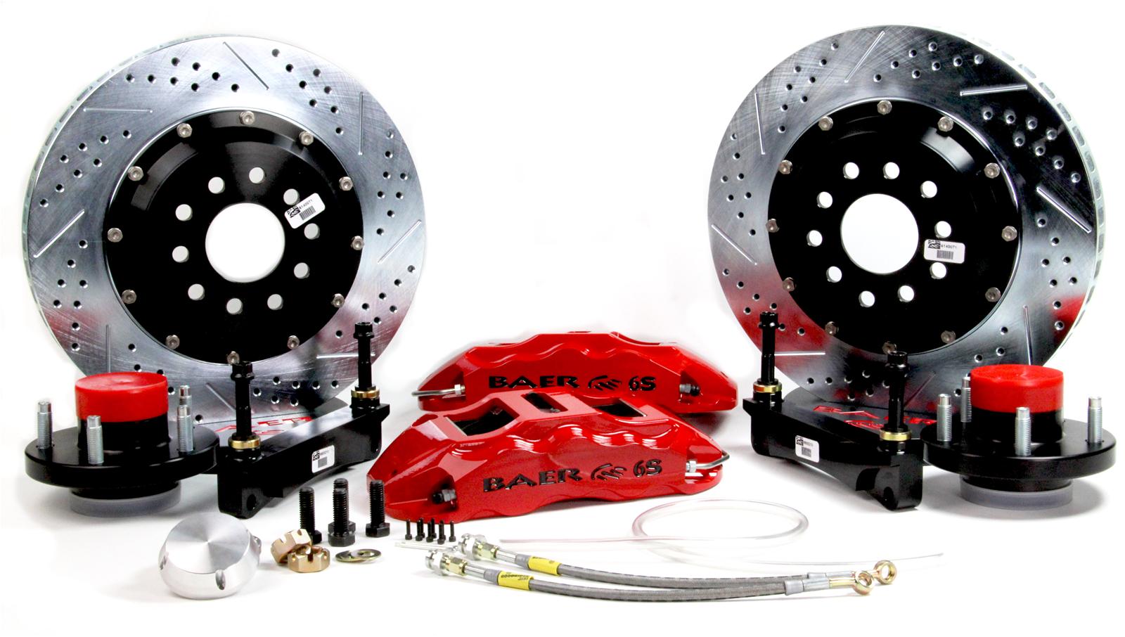 Baer Brakes Claw Extreme+ Disc Brake Systems 4301176R Kits, Extreme Plus Systems, Front, Cross-drilled/Slotted Rotors, 6-piston Red Powdercoated Calipers, Chevrolet, Kit
