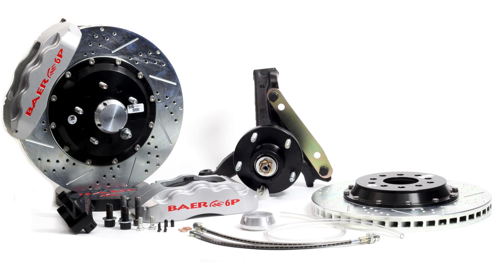 Baer Brakes Claw Pro+ Disc Brake Systems 4301416S Kit, Pro+, Front, Cross-drilled/Slotted Rotors, 6-piston Silver Powdercoated Calipers, Buick, Chevy, Kit