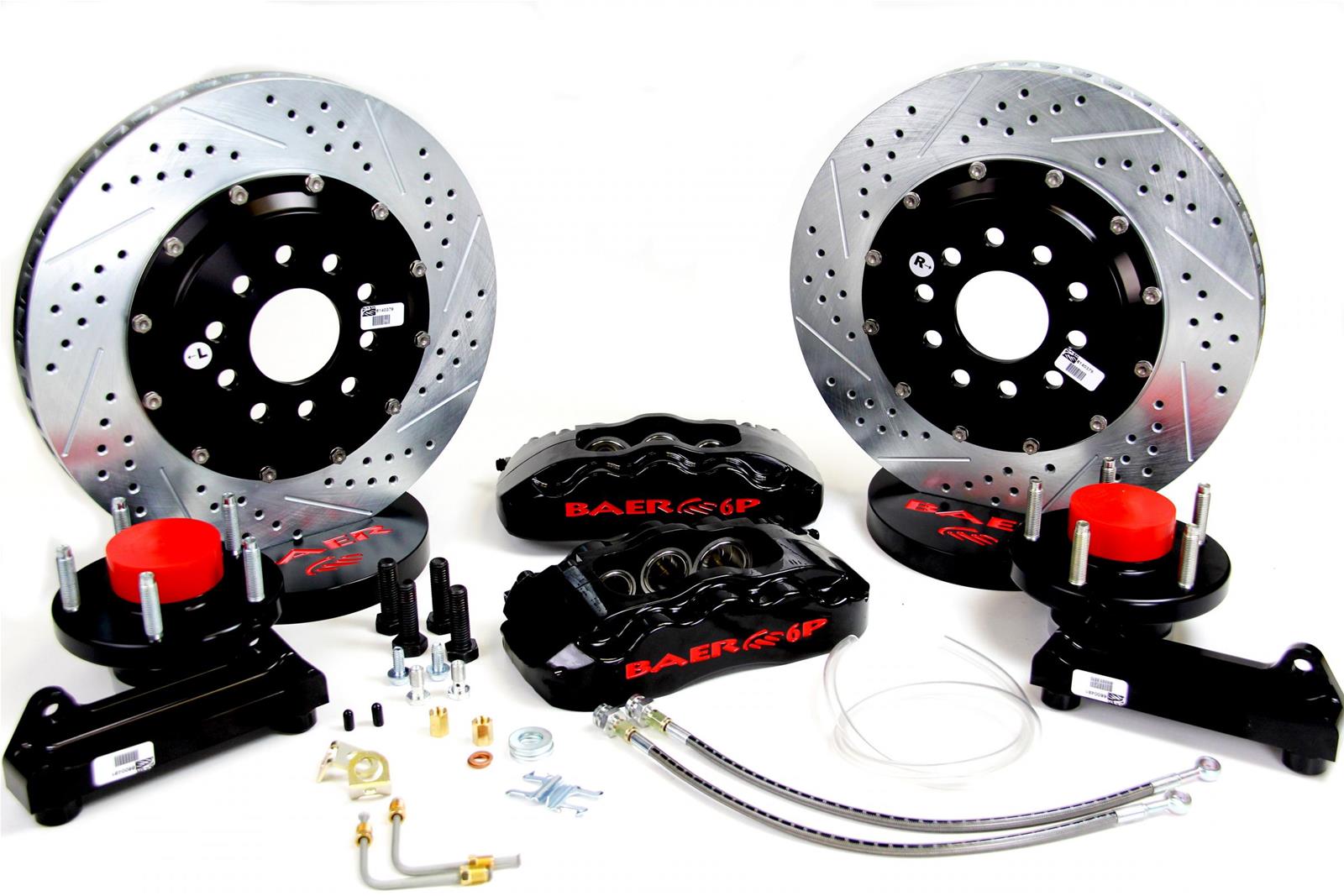 Baer Brakes Claw Pro+ Disc Brake Systems 4301372B Kit, Pro+, Front, Cross-drilled/Slotted Rotors, 6-piston Black Powdercoated Calipers, Chevy, Kit