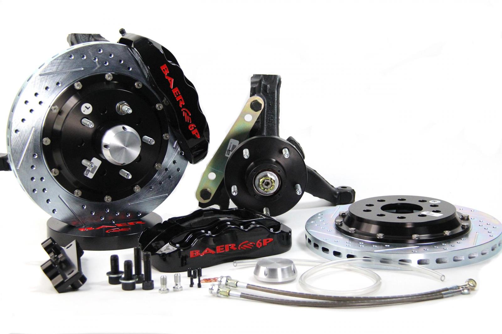 Baer Brakes Claw Pro+ Disc Brake Systems 4301394B Kit, Pro+, Front, Cross-drilled/Slotted Rotors, 6-piston Black Powdercoated Calipers, Buick, Chevy, GMC, Olds, Pontiac, Kit thumbnail 2