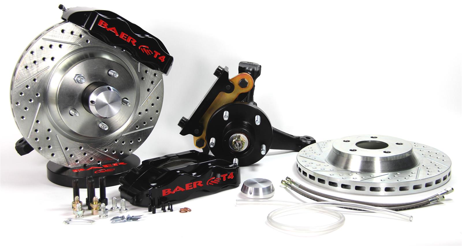 Baer Brakes Track4 Disc Brake Systems 4301406B Kits, Systems, Front, Cross-drilled/Slotted Rotors, 4-piston Black Powdercoated Calipers, Buick, Chevy, GMC, Pontiac, Kit thumbnail 2