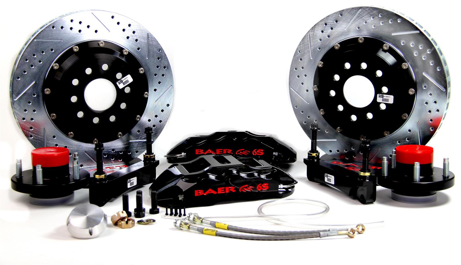 Baer Brakes Claw Extreme+ Disc Brake Systems 4301426B Kit, Extreme+, Front, Cross-drilled/Slotted Rotors, 6-piston Black Powdercoated Calipers, Buick, Chevy, Oldsmobile, Pontiac, Kit