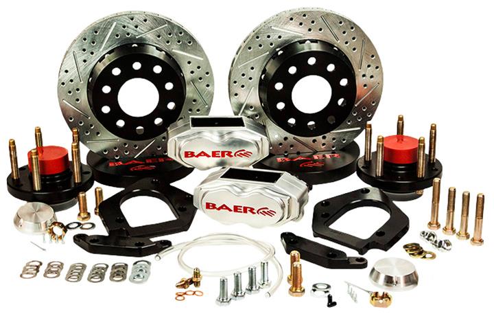 Baer Brakes SS4+ Deep Stage Drag Race Disc Brake Kits 4301451C Kit, Stage, Front, 4-Piston Caliper, Clear Powdercoated, Drilled/Slotted, Buick, Chevy, Oldsmobile, Pontiac, Kit