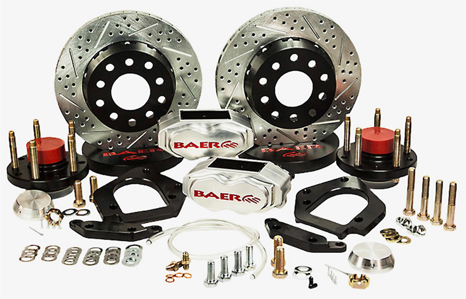 Baer Brakes SS4+ Deep Stage Drag Race Disc Brake Kits 4301456C Kit, Stage, Front, 4-Piston Caliper, Clear Powdercoated, Drilled/Slotted, Buick, Chevrolet, Oldsmobile, Pontiac, Kit