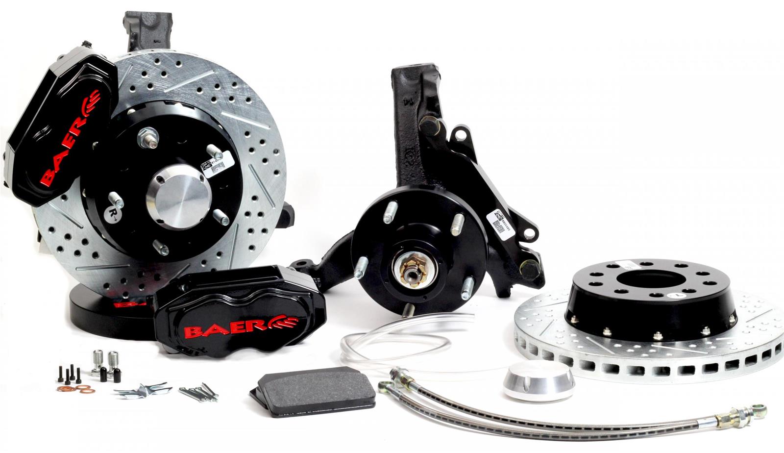 Baer Brakes SS4+ Disc Brake Systems 4301460B Kit, SS4+, Front, Cross-drilled/Slotted Rotors, 4-piston Black Powdercoated Calipers, Buick, Chevy, GMC, Oldsmobile, Pontiac, Kit thumbnail 2