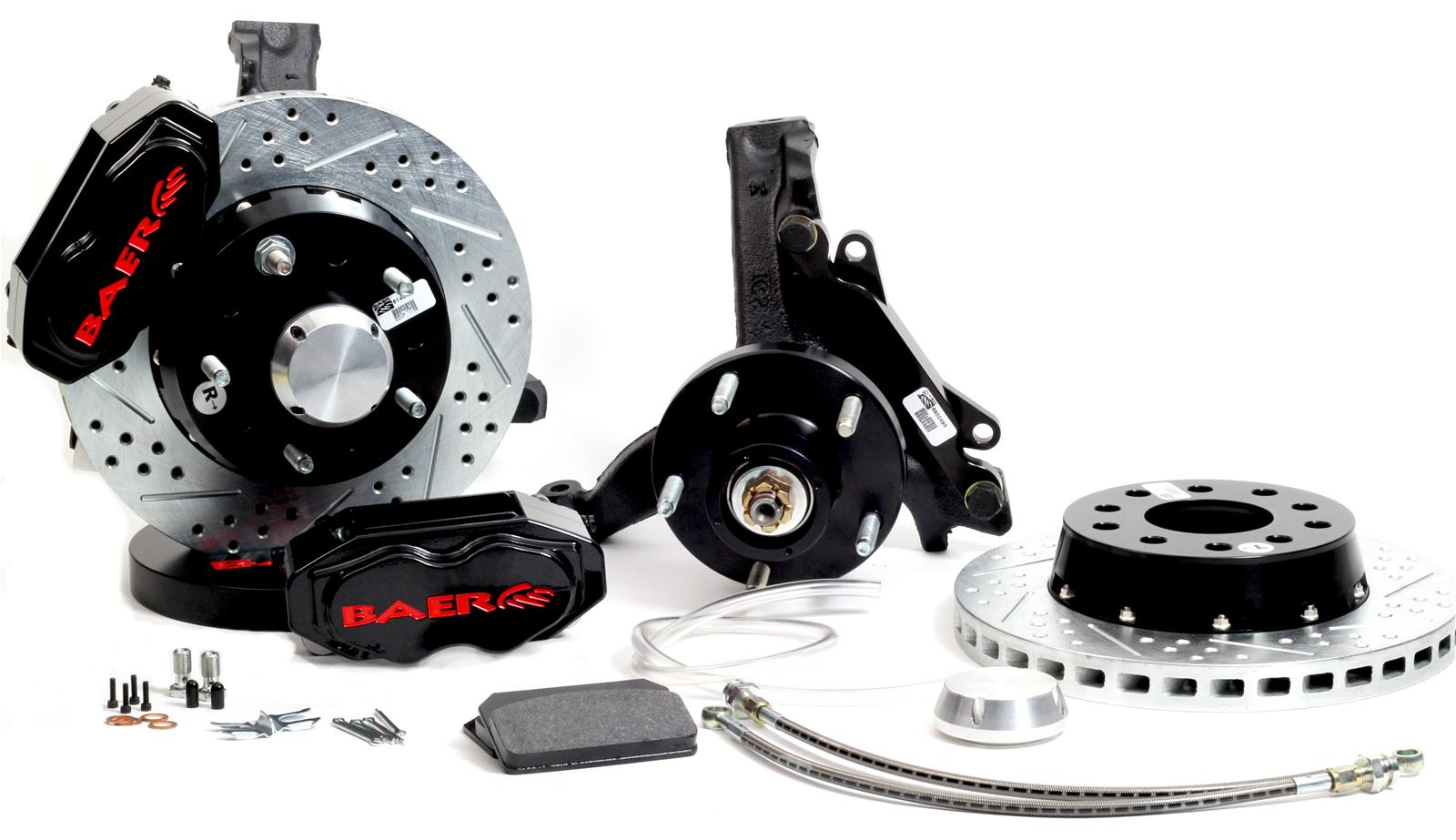 Baer Brakes SS4+ Disc Brake Systems 4301462B Brakes, System, Front, Cross-drilled/Slotted Surface Rotors, 4-piston Black Calipers, Buick, Chevy, Kit thumbnail 2