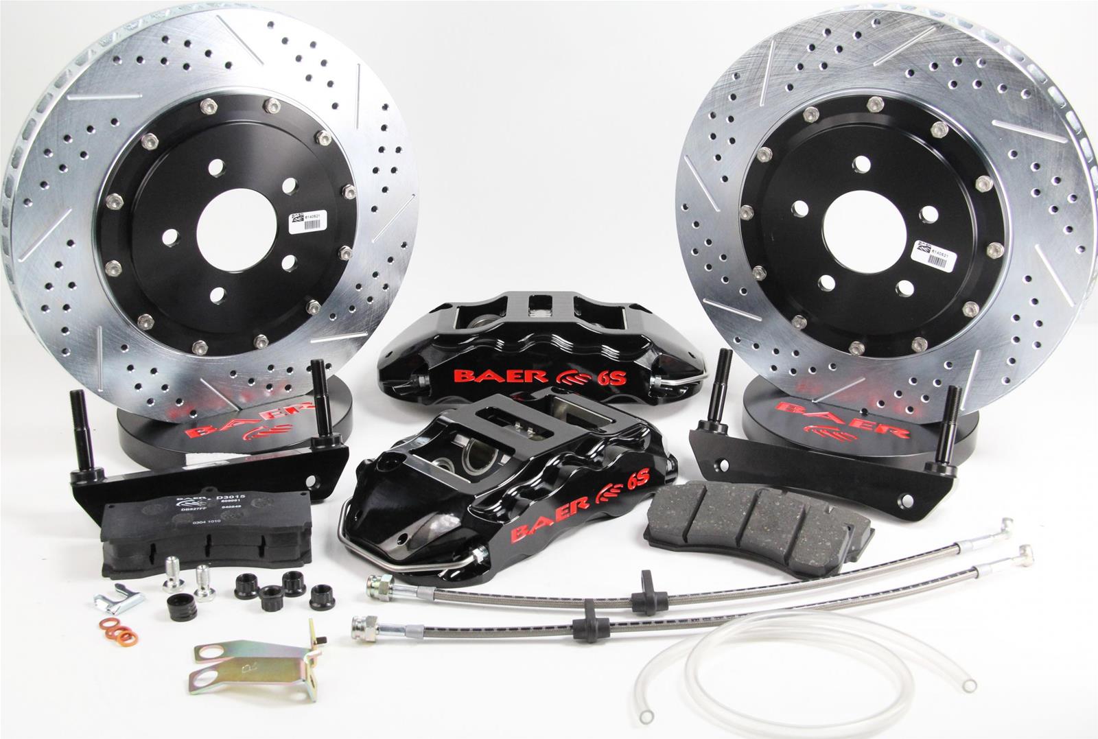 Baer Brakes Claw Extreme+ Disc Brake Systems 4301466B Kit, Extreme+, Front, Cross-drilled/Slotted Rotors, 6-piston Black Powdercoated Calipers, Pontiac, Kit