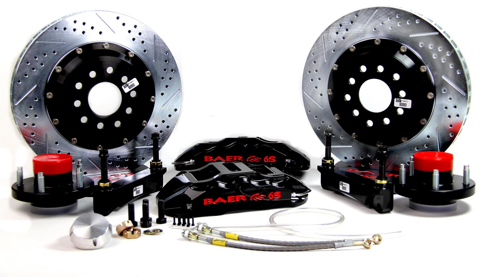 Baer Brakes Claw Extreme+ Disc Brake Systems 4301521B Kit, Extreme+, Front, Cross-drilled/Slotted Rotors, 6-piston Black Powdercoated Calipers, Chevy, Kit