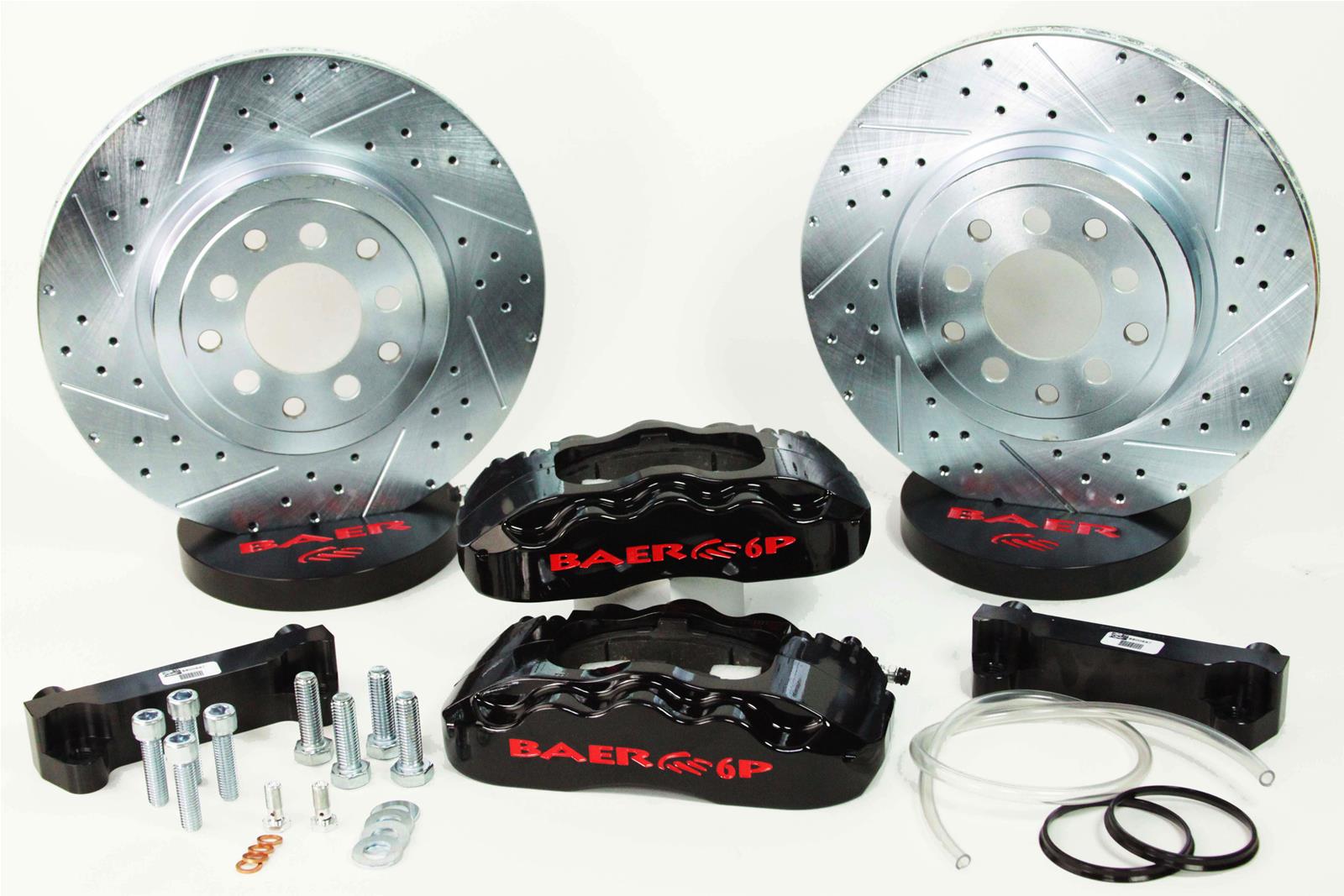 Baer Brakes Pro Brake Kits 4302299B Disc Kit, Pro, Rear, Cross-drilled/Slotted Rotors, 6-piston Black Powdercoated Calipers, Chevy, Kit