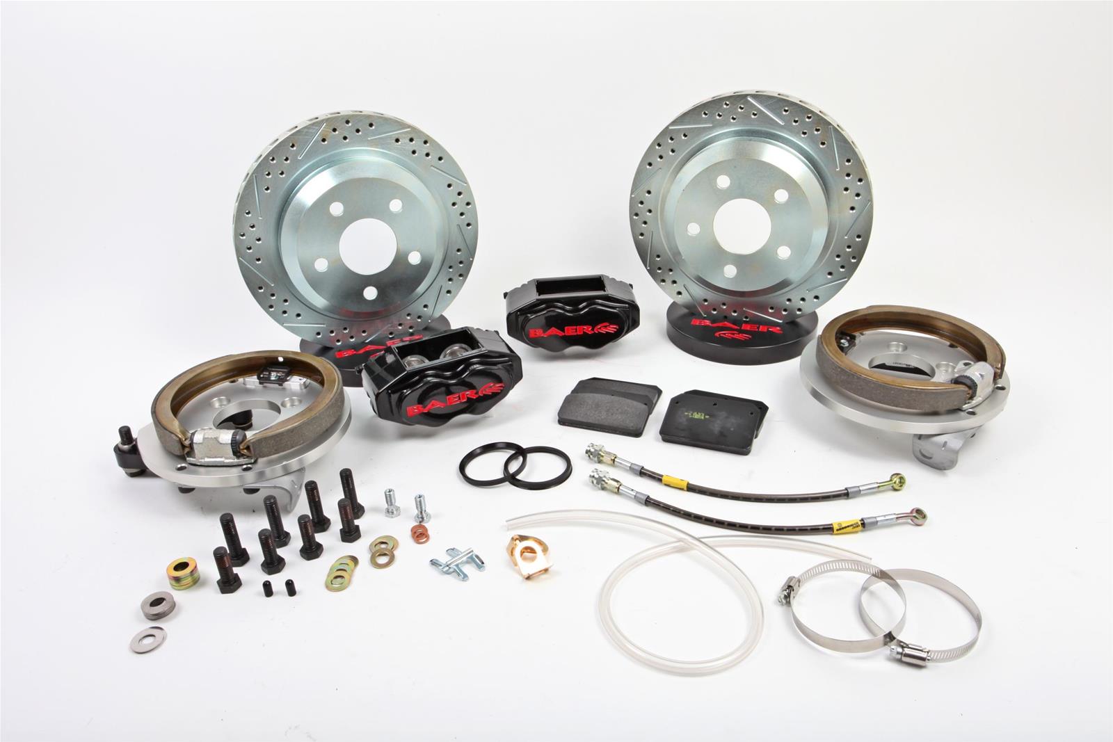 Baer Brakes SS4 Disc Brake Systems for 1982-1992 CAMARO, FIREBIRD - 4302390B Kit, SS4, Rear, Cross-drilled/Slotted Rotors, 4-piston Black Powdercoated Calipers, Chevy, Pontiac, Kit