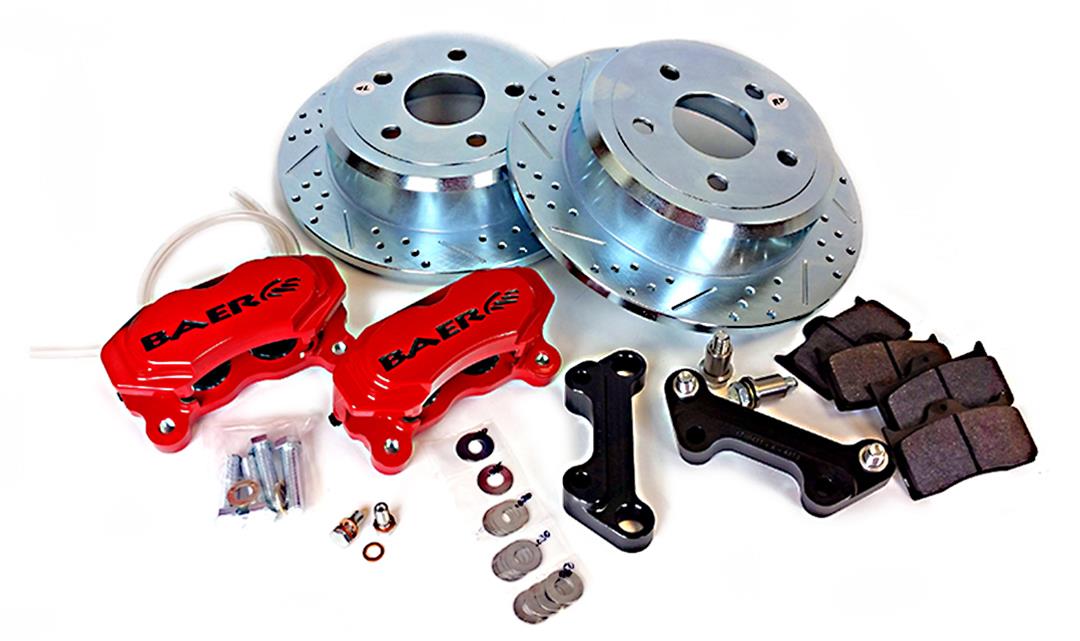 Baer Brakes Rear SS4 Disc Brake Kits 4402000R Kit, SS4, Rear, Cross-drilled/Slotted Rotors, 4-piston Red Powdercoated Calipers, Jeep, Kit