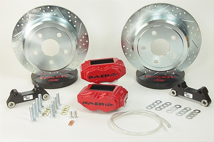 Baer Brakes Rear SS4 Disc Brake Kits 4402000R Kit, SS4, Rear, Cross-drilled/Slotted Rotors, 4-piston Red Powdercoated Calipers, Jeep, Kit thumbnail 2