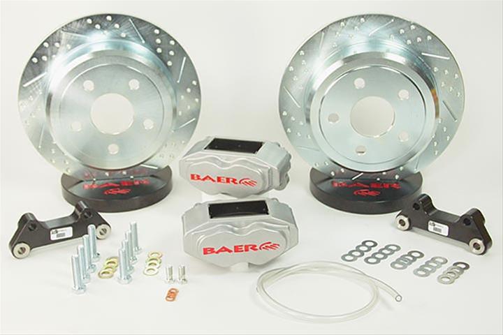 Baer Brakes Rear SS4 Disc Brake Kits 4402000S Kit, SS4, Rear, Cross-drilled/Slotted Rotors, 4-piston Silver Powdercoated Calipers, Jeep, Kit thumbnail 2