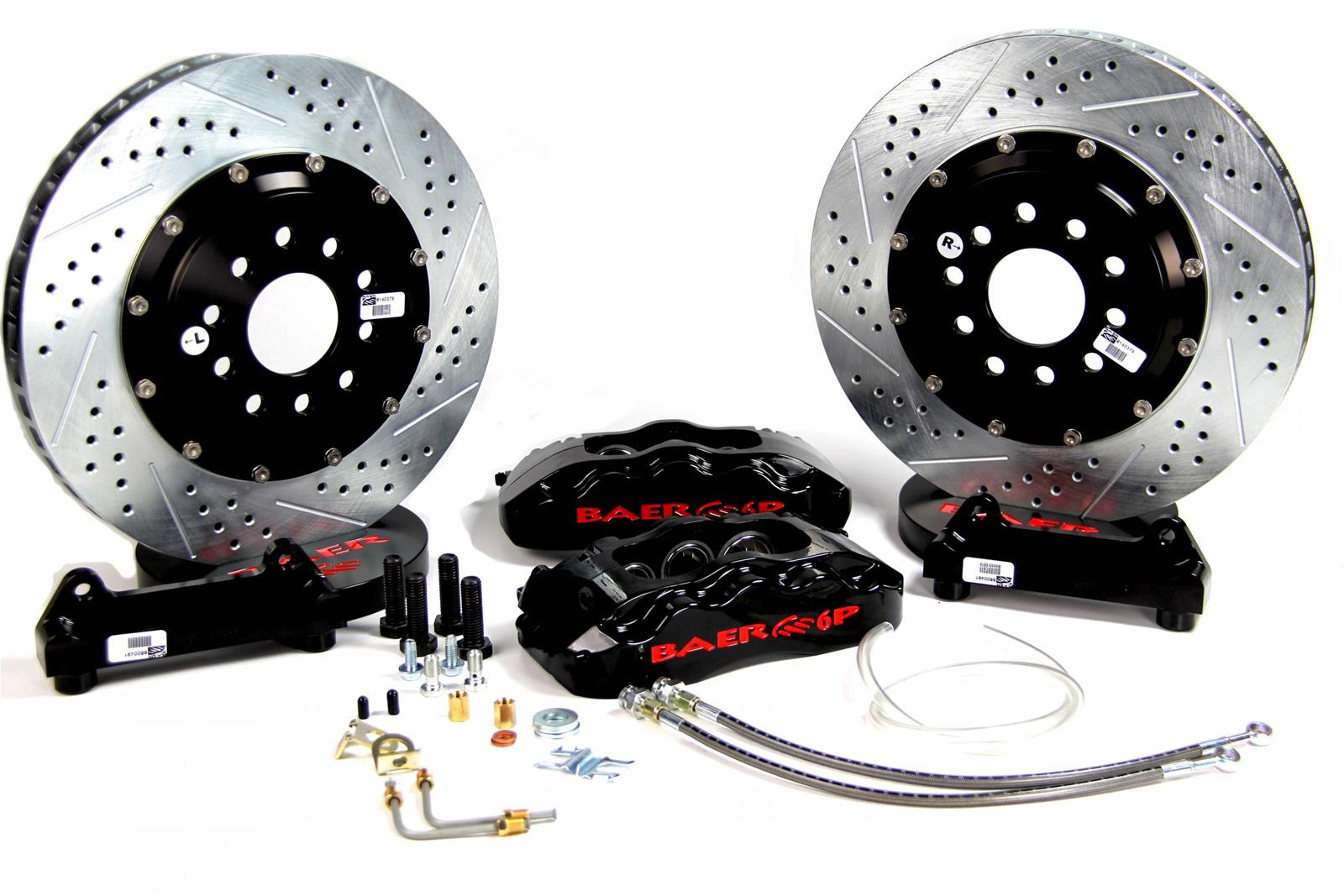 Baer Brakes Claw Pro+ Disc Brake Systems 4851007B Kit, Pro+, Front, Cross-drilled/Slotted Rotors, 6-piston Black Powdercoated Calipers, Subaru, Kit thumbnail 2