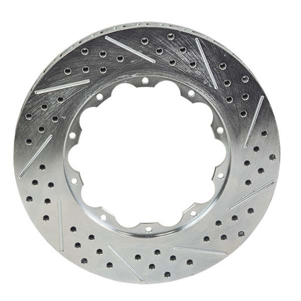 Baer Brakes Replacement Brake Rotors 6919272 Rotor, Replacement, Vented, Center, Cross-Drilled/Slotted, 13.85 in. OD, Iron, Zinc Plated, Outer Ring of 2-Piece, Left, Each
