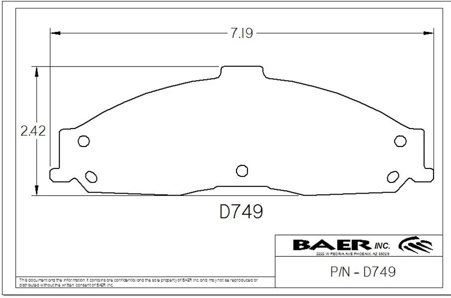 Baer Brakes Claw Ceramic Brake Pads for 1998-2002 CAMARO, FIREBIRD - D0749 Pads, Ceramic, Matrix, Front, Chevrolet, Pontiac, Set thumbnail 3