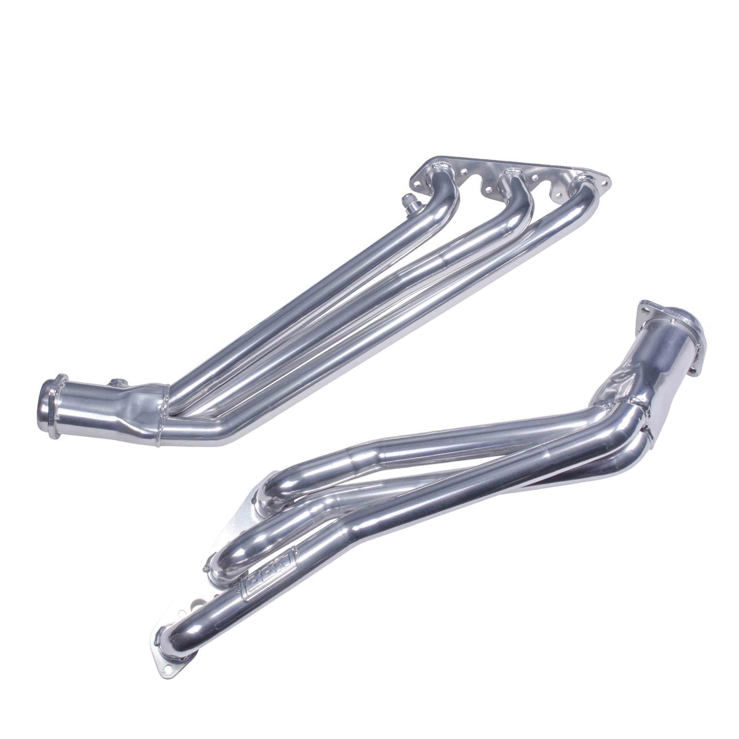 BBK Full-Length Headers 16390 Headers, Long Tube, Steel, Polished ceramic coated, Ford, Mustang, V6, Pair