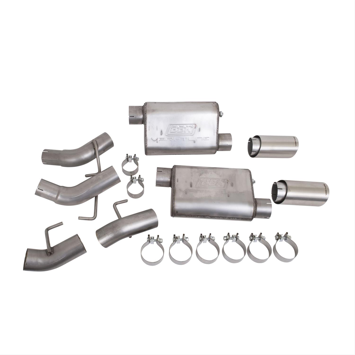 BBK Vari-Tune Axle Back Exhaust Kit 2 Adjustable Performance Mufflers 2-3/4 Pipe 4 in. Tips thumbnail 2