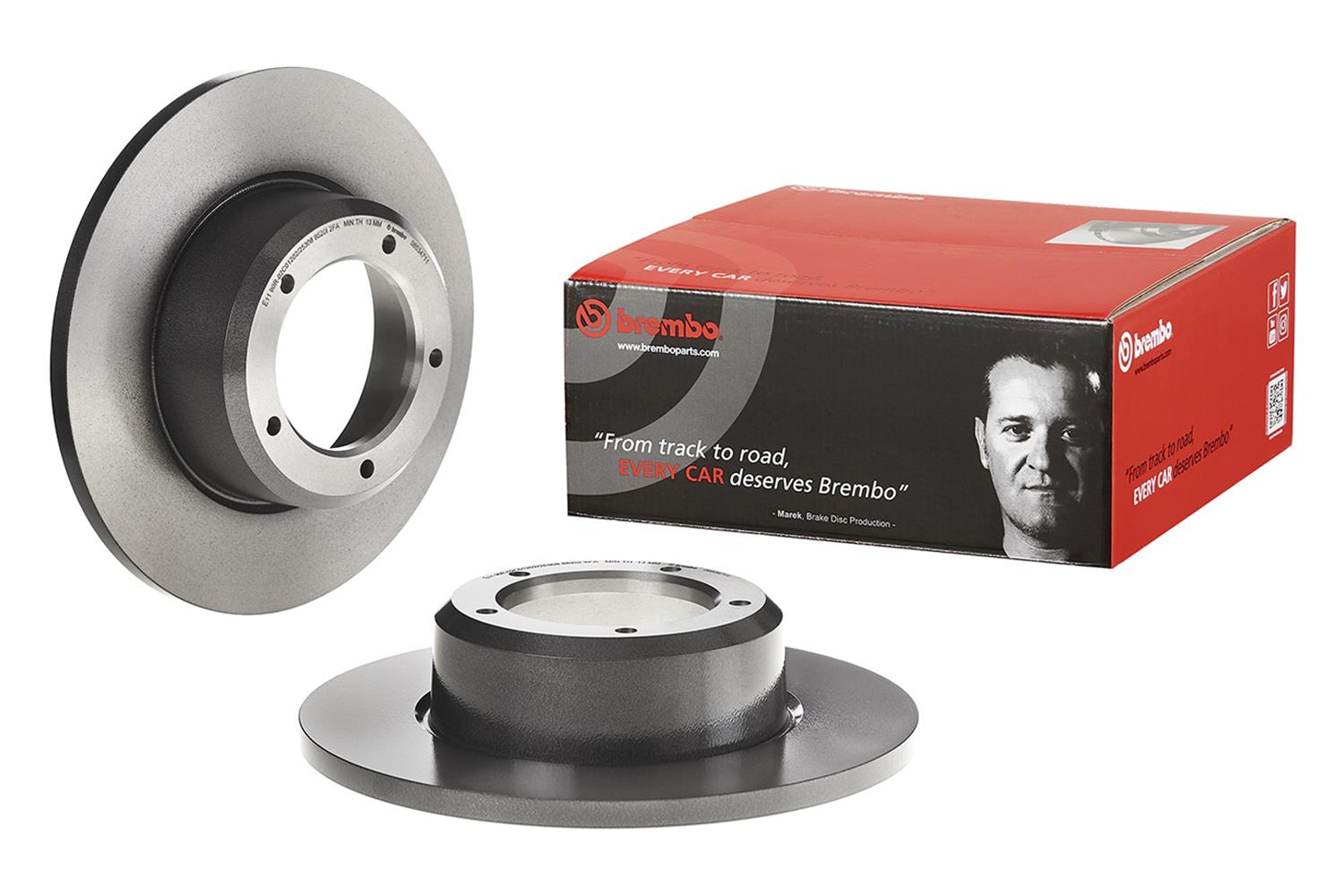 Brembo Premium UV Coated Brake Rotors 08.5347.11 Rotor, Brembo, Solid, Solid Surface, 11.73 in. Diameter, Iron, UV-Coated, Land Rover, Each