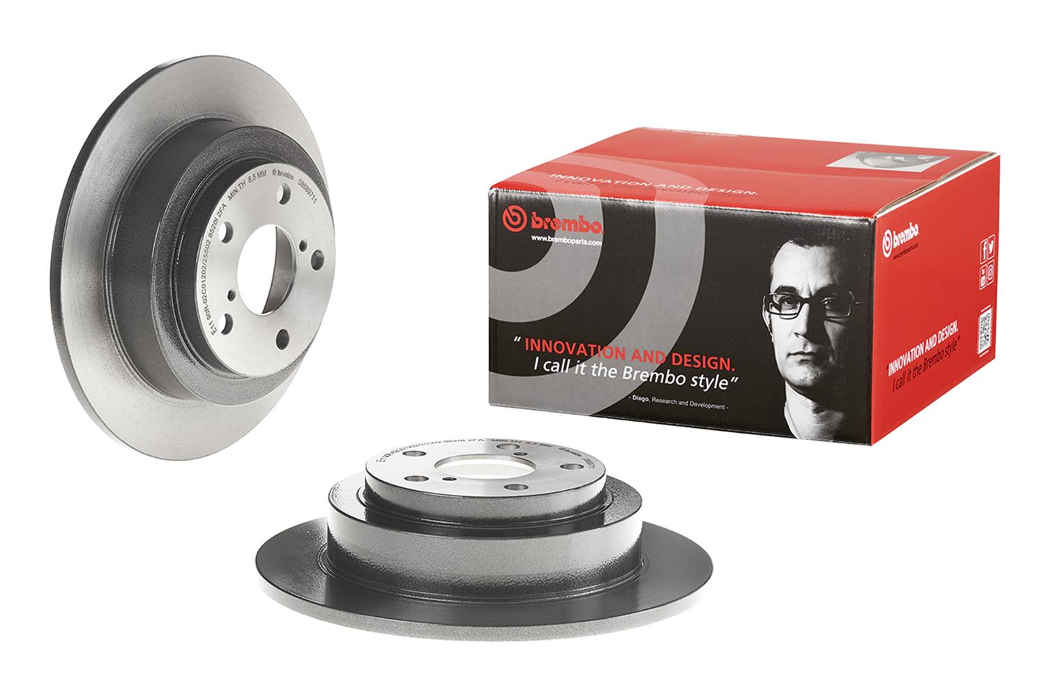 Set Dischi Freno Brembo 08.A337.11 - Disco Freno Con Verniciatura