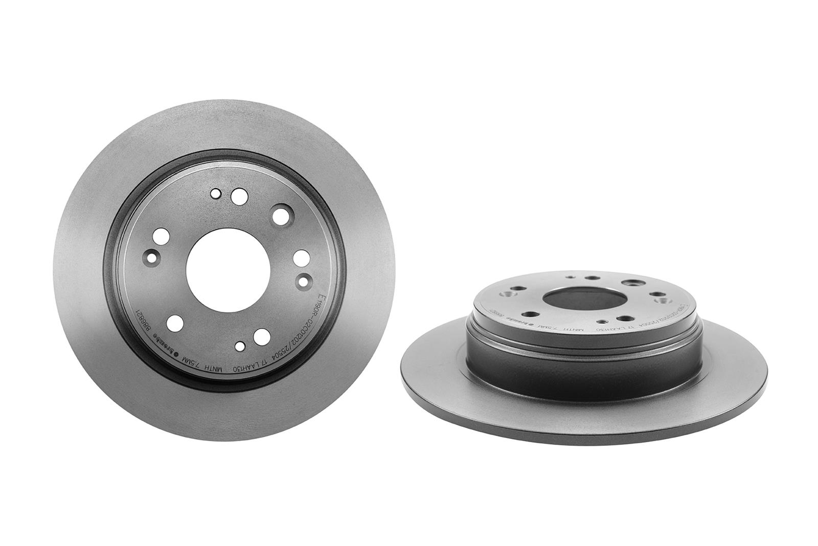 Brembo Premium UV Coated Brake Rotors 08.8868.21 Rotor, Brembo, Solid, Solid Surface, 11.1 in. Diameter, Iron, UV-Coated, For use on Honda®, Each thumbnail 7