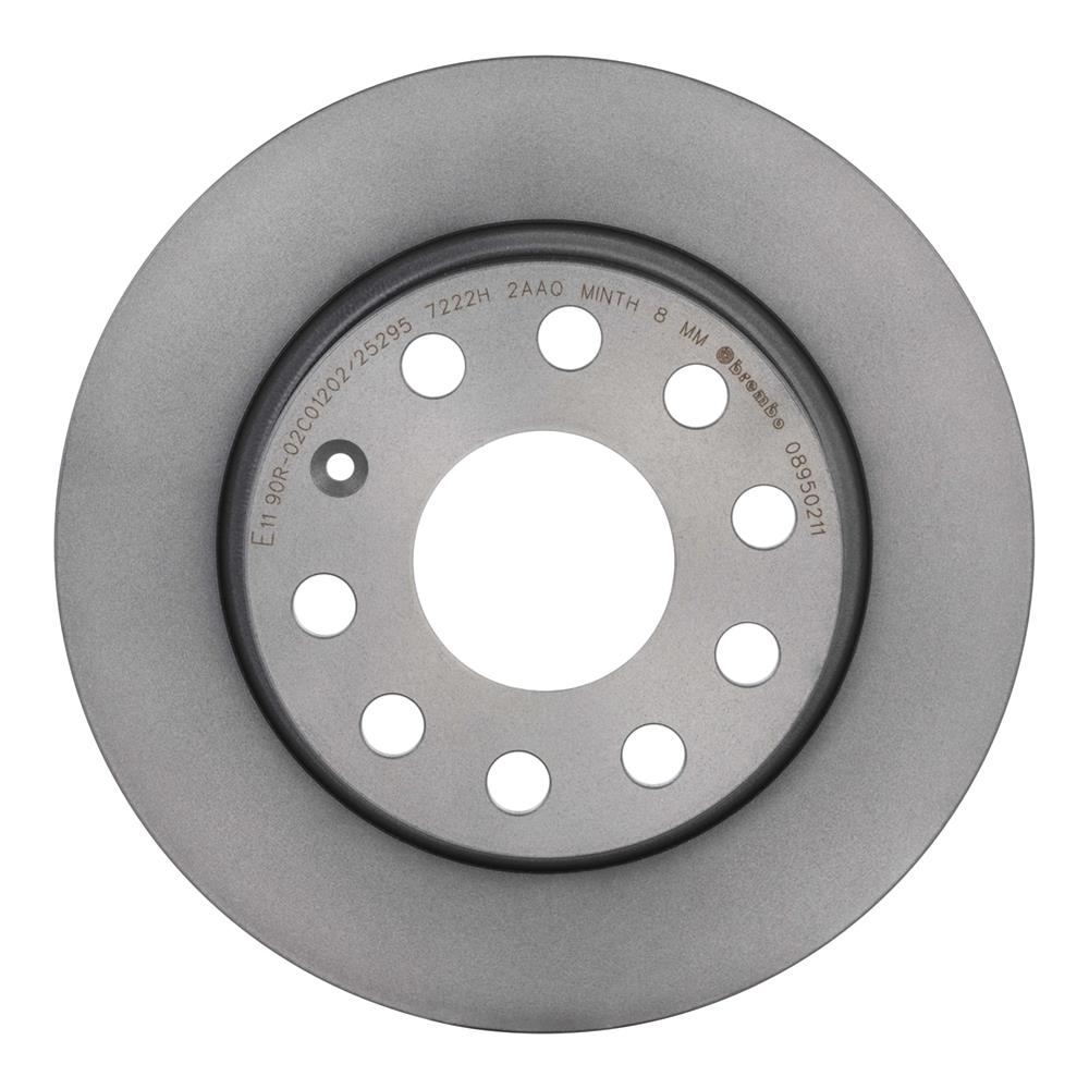 Brembo Premium UV Coated Brake Rotors 08.9502.11 Rotor, Brembo, Solid, Solid Surface, 9.96 in. Diameter, Iron, UV-Coated, Audi, Each thumbnail 2