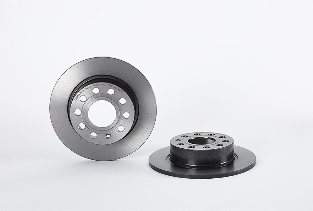 Brembo Premium UV Coated Brake Rotors 08.9502.11 Rotor, Brembo, Solid, Solid Surface, 9.96 in. Diameter, Iron, UV-Coated, Audi, Each thumbnail 7