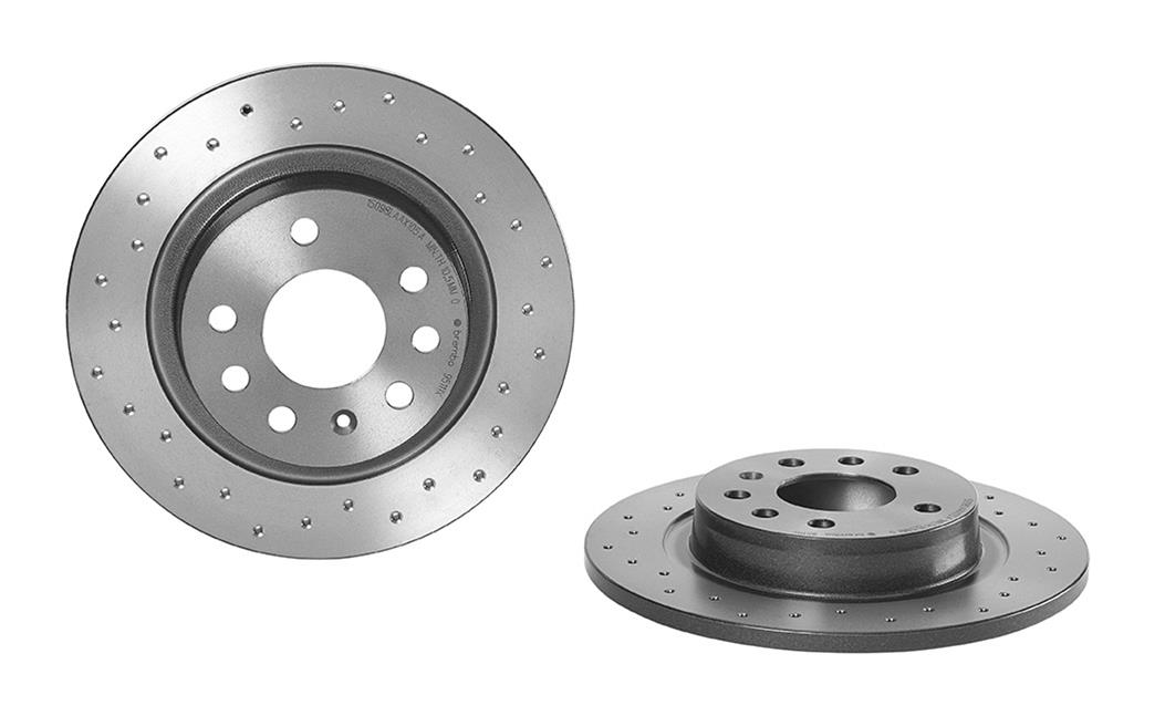 08.B413.1X BREMBO XTRA LINE Brake Disc Perforated, Solid, Coated, With - View #2