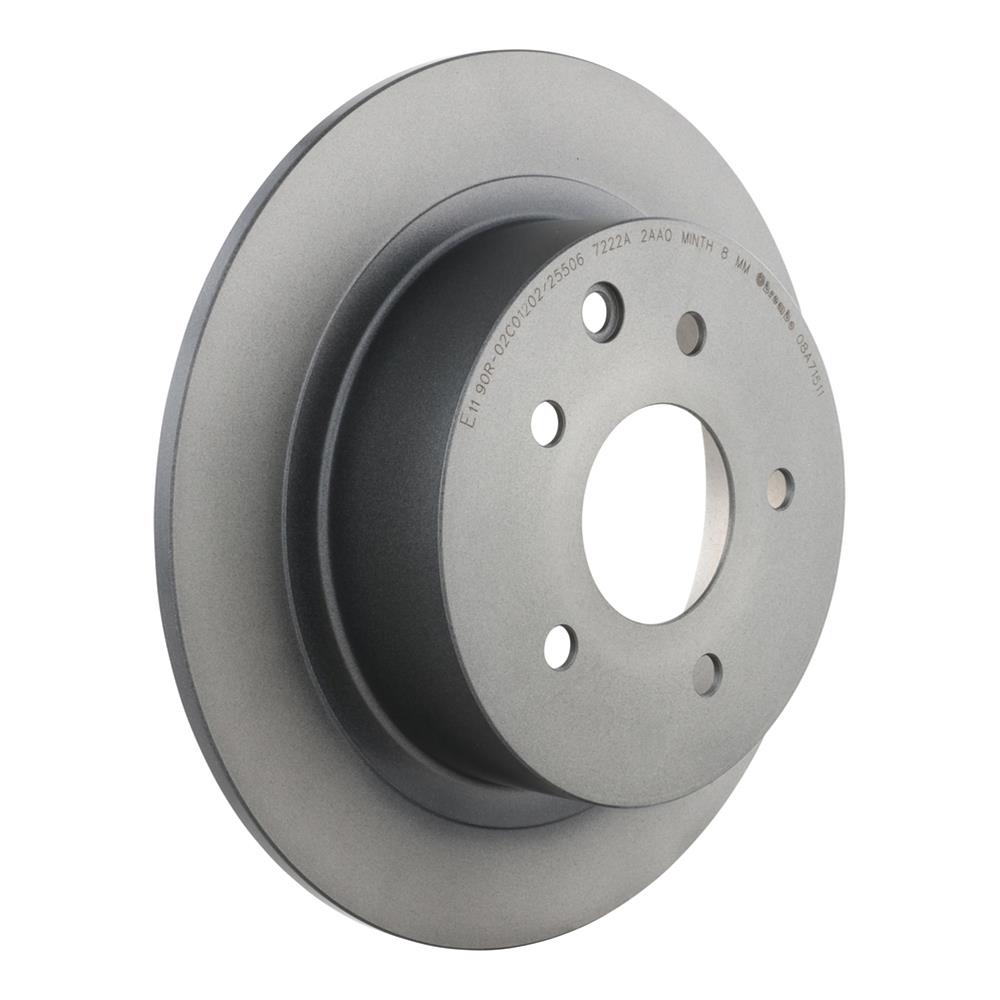 Brembo Premium UV Coated Brake Rotors 08.A715.11 Rotor, Brembo, Solid, Solid Surface, 11.5 in. Diameter, Iron, UV-Coated, for Nissan, Each