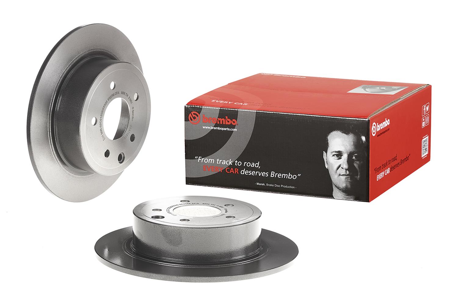 Brembo Premium UV Coated Brake Rotors 08.A715.11 Rotor, Brembo, Solid, Solid Surface, 11.5 in. Diameter, Iron, UV-Coated, for Nissan, Each thumbnail 6
