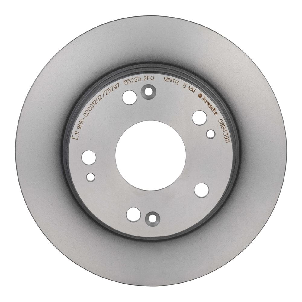 Brembo Premium UV Coated Brake Rotors 08.B439.11 Rotor, Brembo, Solid, Solid Surface, 10.24 in. Diameter, Iron, UV-Coated, For use on Acura®, Each thumbnail 2