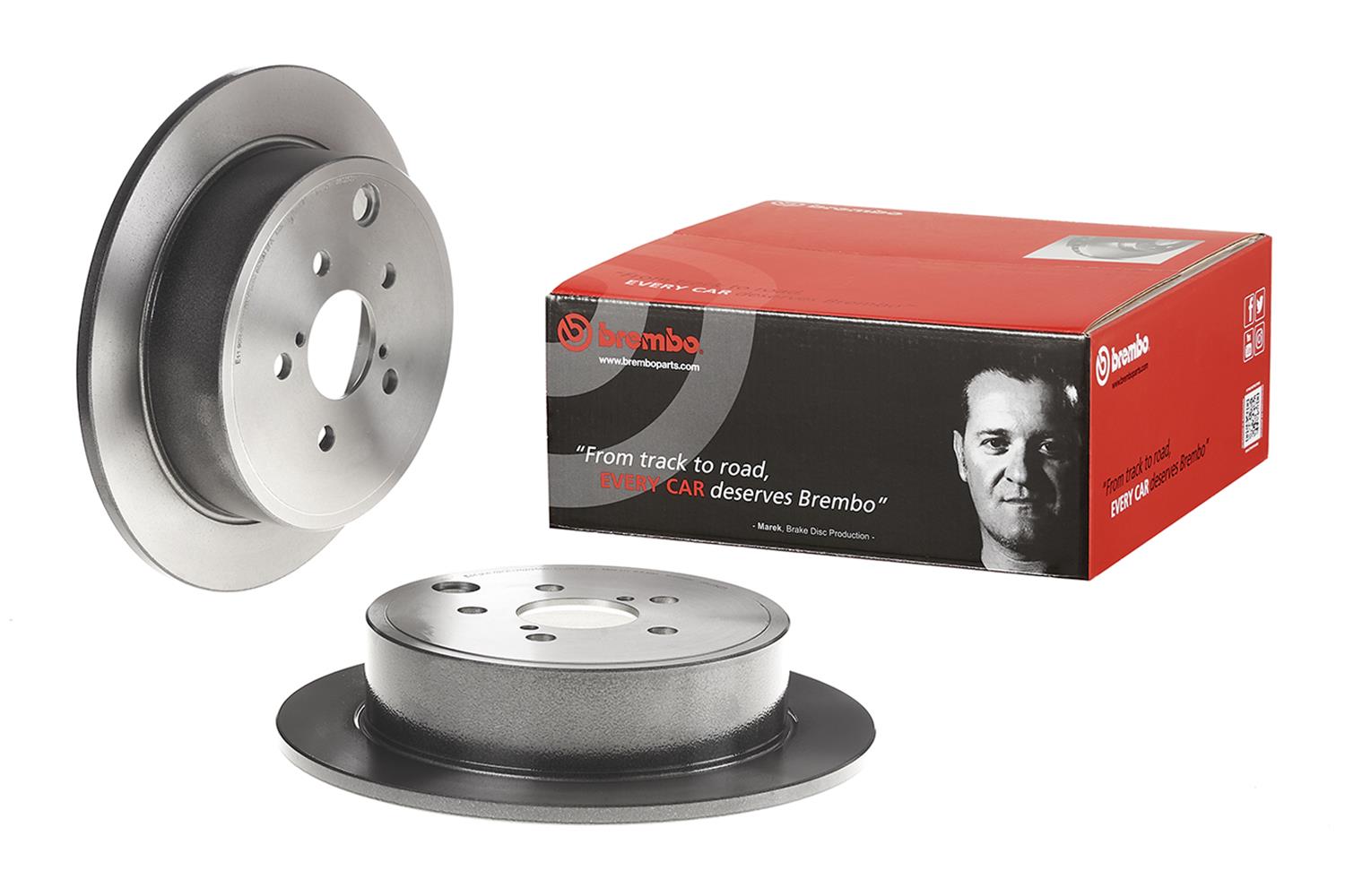 Brembo Premium UV Coated Brake Rotors 08.C252.11 Rotor, Brembo, Solid, Solid Surface, 11.26 in. Diameter, Iron, UV-Coated, Subaru, Each thumbnail 6