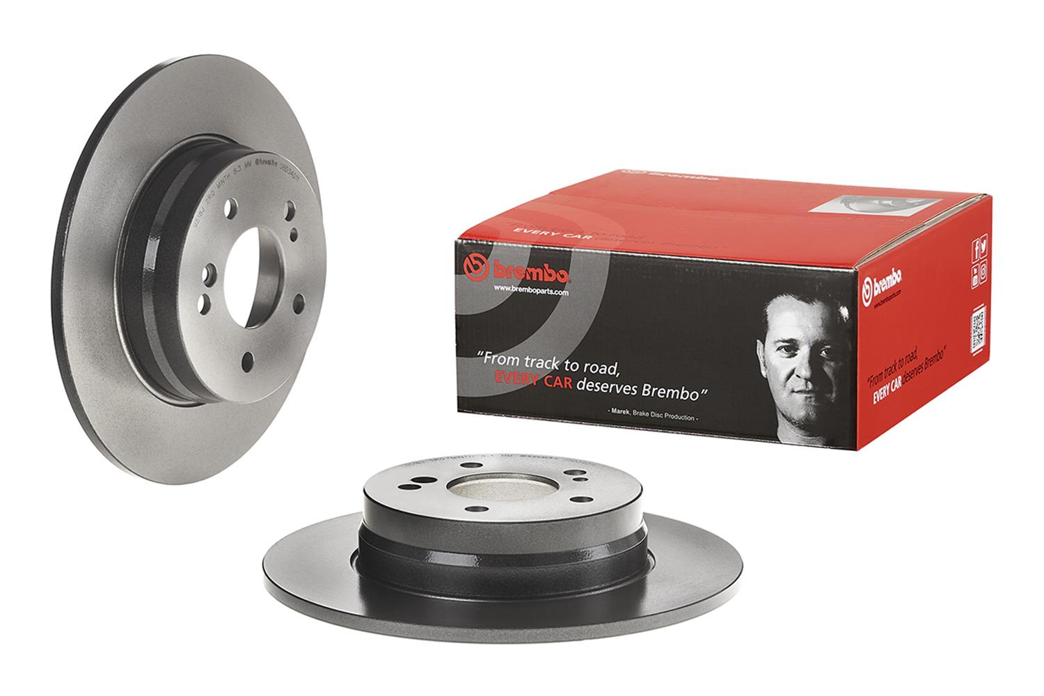 Brembo Premium UV Coated Brake Rotors 08.D340.11 Rotor, Brembo, Solid, Solid Surface, 11.42 in. Diameter, Iron, UV-Coated, Mercedes-Benz, Each