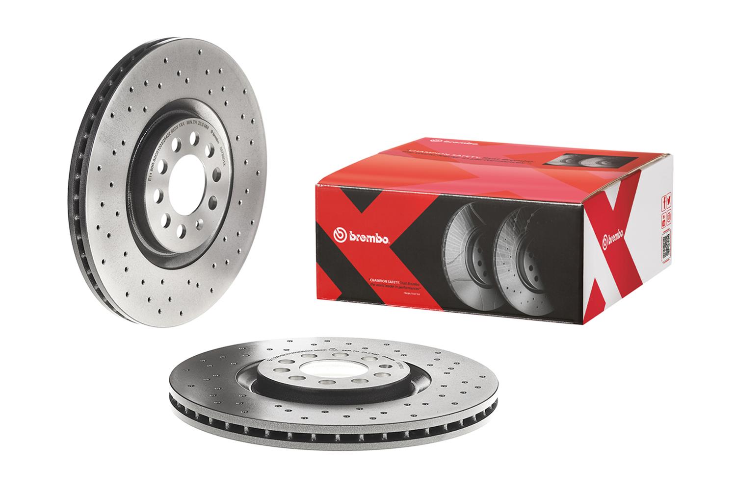 Brembo 09.7880.1X Brembo Xtra Drilled Performance Rotors | Summit
