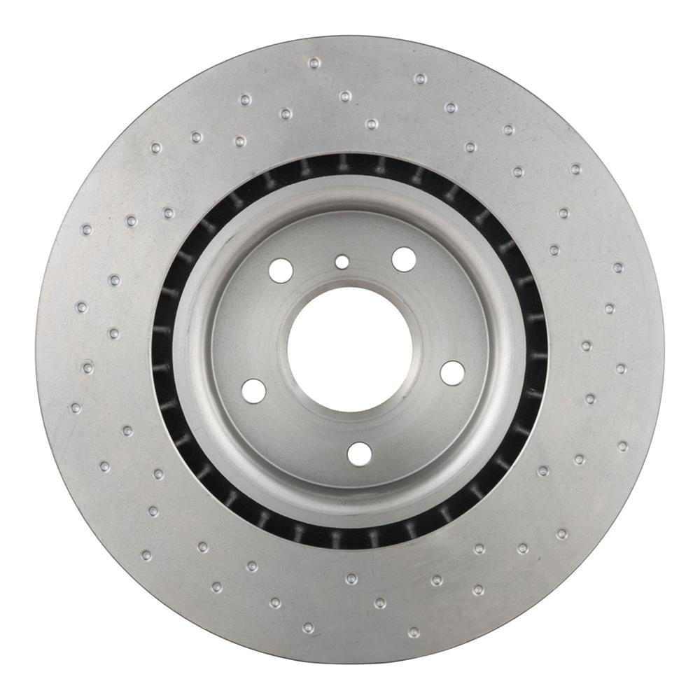 Brembo Xtra Drilled Performance Rotors for 2003-2009 350Z, 2003-2004 G35 - 09.8485.1X Brake Rotor, Brembo, Vented, Cross-Drilled Surface, 12.76 in. Diameter, Iron, UV-Coated, Infiniti, Each thumbnail 2