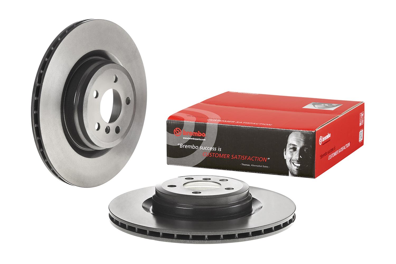 Brembo Prime UV Coated Brake Rotors 09.C314.11 Rotor, Brembo, Vented, Solid Surface, 14.57 in. Diameter, Iron, UV-Coated, BMW, Each